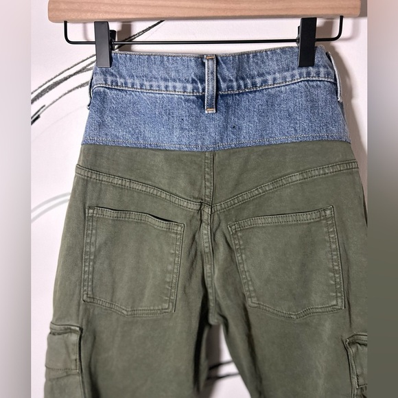 Hudson Women’s High Rise Green Cargo w/ Denim Waistband, 24 Waist, Ankle Pant - Picture 14 of 14